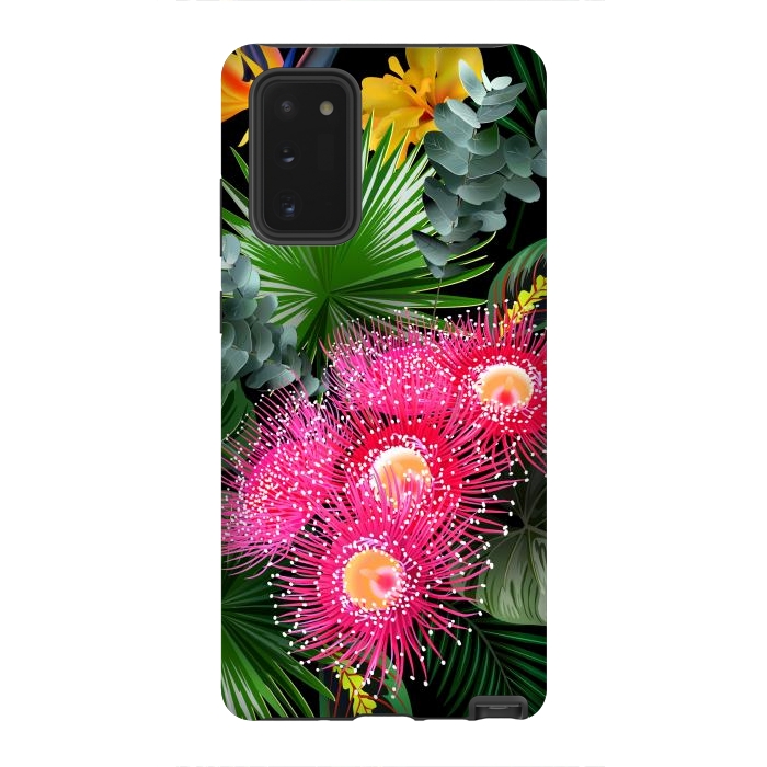 Galaxy Note 20 StrongFit Tropical Flowers and Leaves, Seamless Pattern by ArtsCase