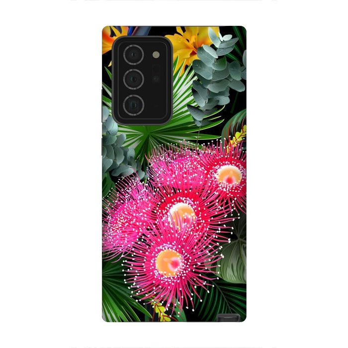 Galaxy Note 20 Ultra StrongFit Tropical Flowers and Leaves, Seamless Pattern by ArtsCase