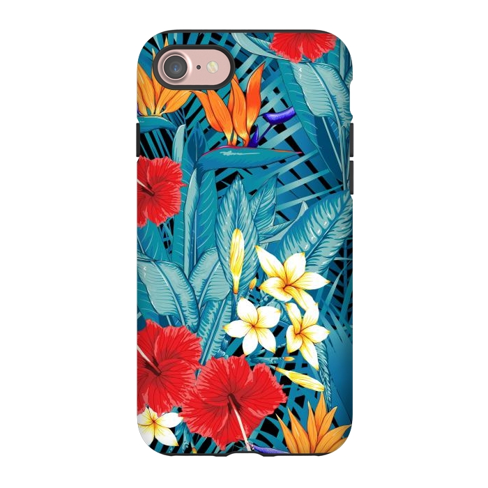 iPhone 7 StrongFit Tropical Flowers Hibiscus Frangipani Heliconias by ArtsCase