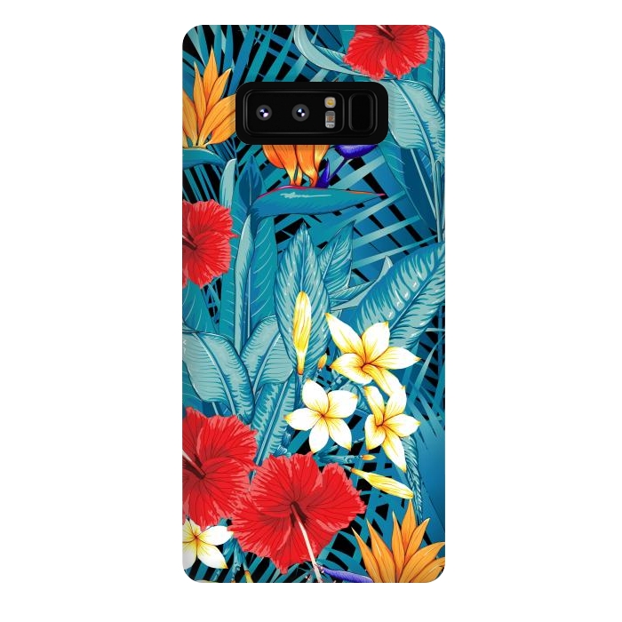 Galaxy Note 8 StrongFit Tropical Flowers Hibiscus Frangipani Heliconias by ArtsCase