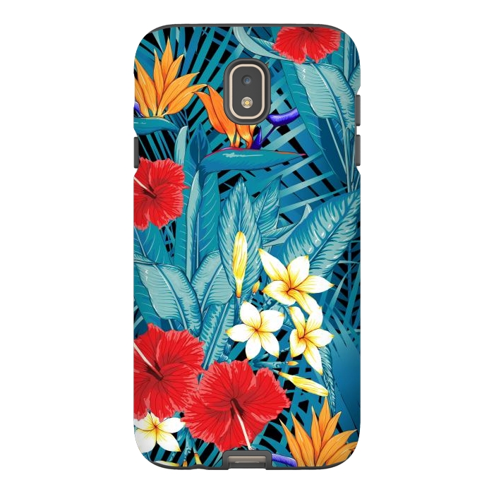 Galaxy J7 StrongFit Tropical Flowers Hibiscus Frangipani Heliconias by ArtsCase