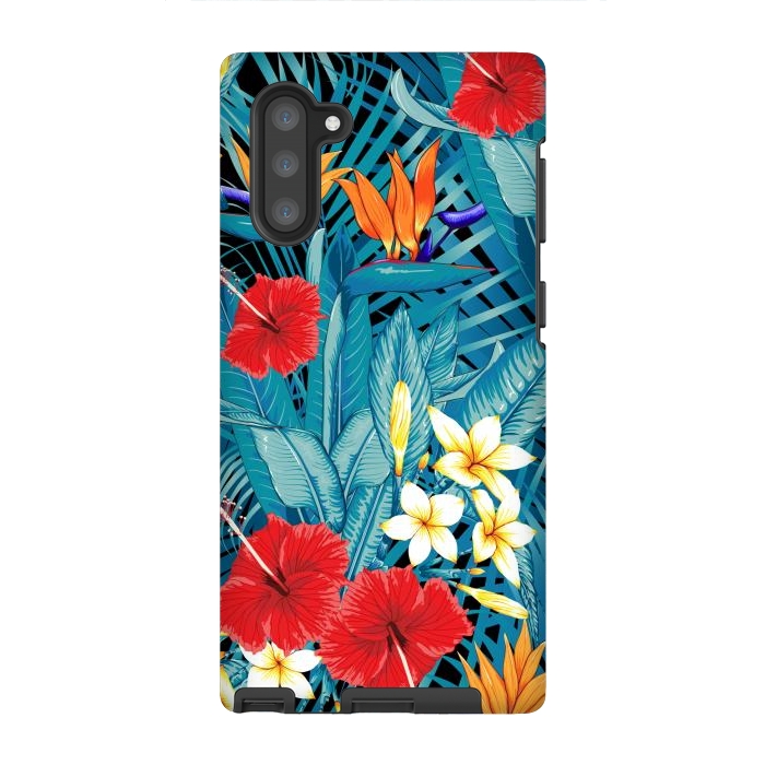 Galaxy Note 10 StrongFit Tropical Flowers Hibiscus Frangipani Heliconias by ArtsCase