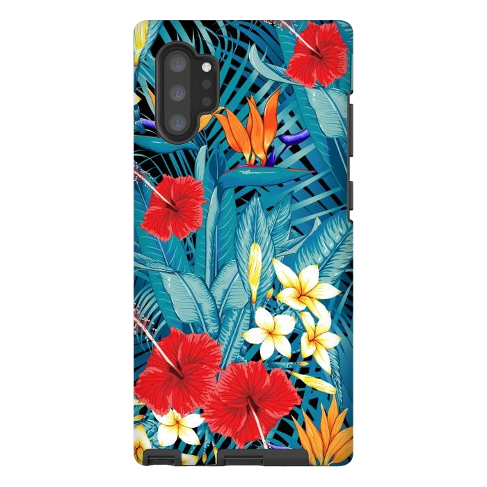 Galaxy Note 10 plus StrongFit Tropical Flowers Hibiscus Frangipani Heliconias by ArtsCase