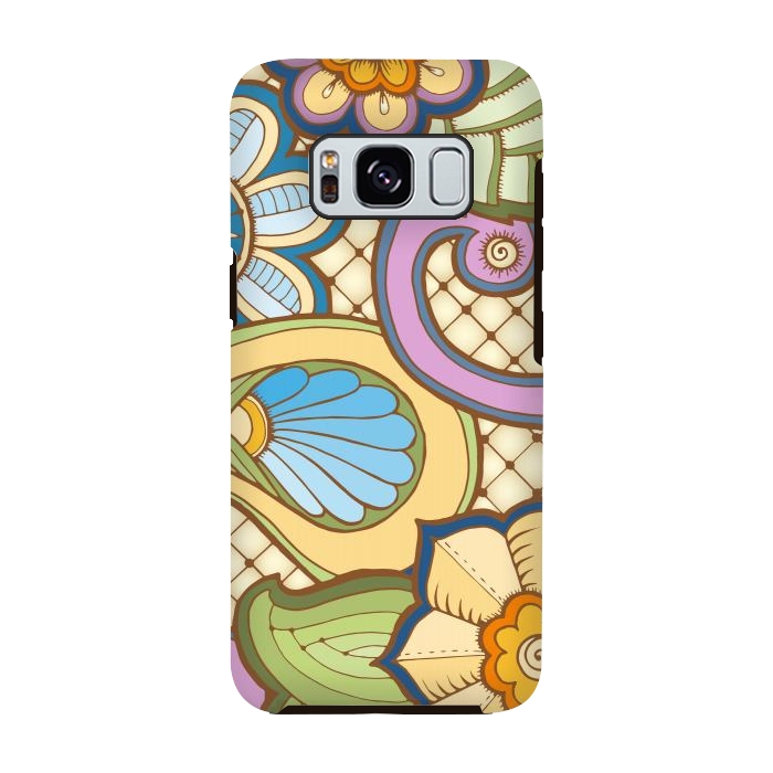 Galaxy S8 StrongFit Daisies Pattern with Circle Elements IV by ArtsCase