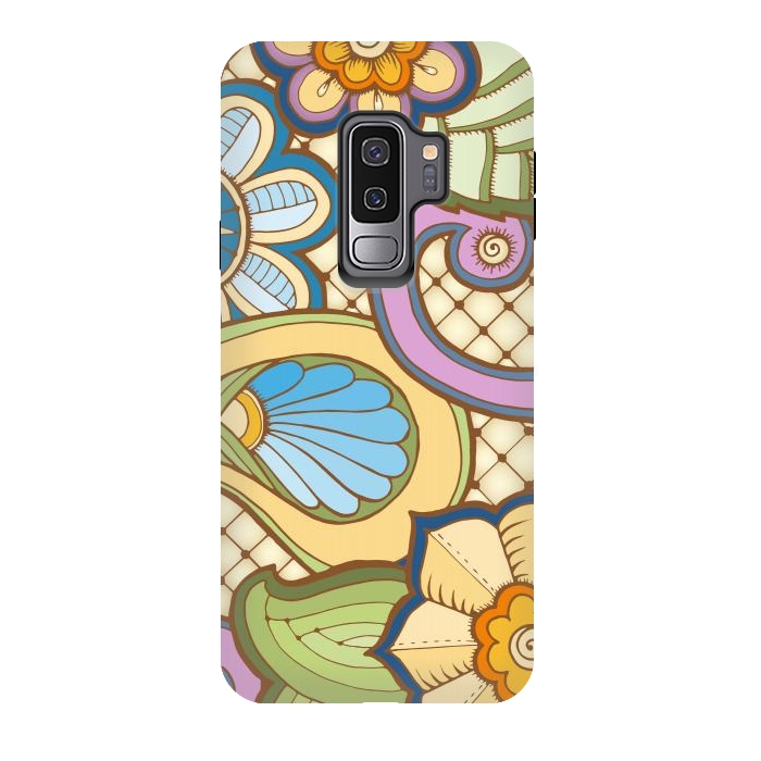 Galaxy S9 plus StrongFit Daisies Pattern with Circle Elements IV by ArtsCase