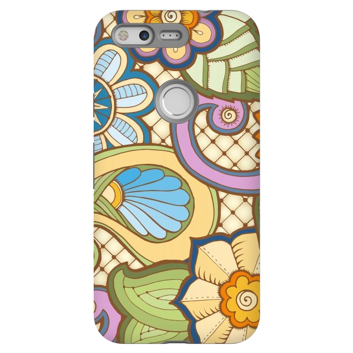 Pixel StrongFit Daisies Pattern with Circle Elements IV by ArtsCase