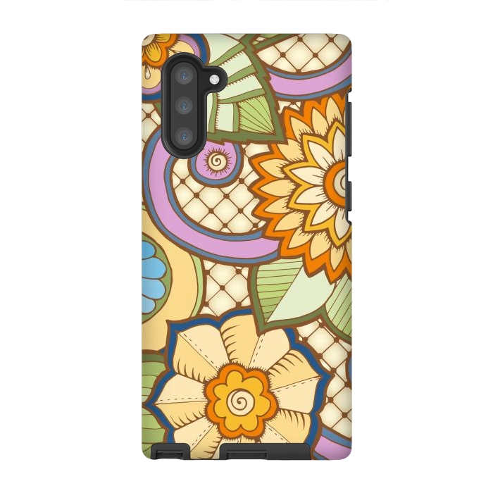 Galaxy Note 10 StrongFit Daisies Pattern with Circle Elements IV by ArtsCase