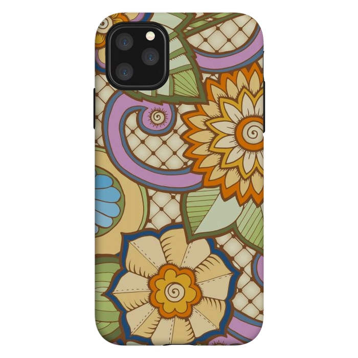 iPhone 11 Pro Max StrongFit Daisies Pattern with Circle Elements IV by ArtsCase