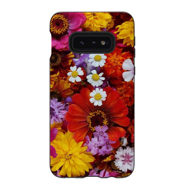 Galaxy S10e StrongFit Flowers in Different Shapes and Colors V  by ArtsCase