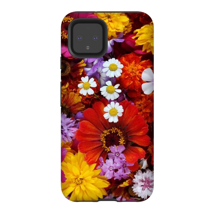 Pixel 4 StrongFit Flowers in Different Shapes and Colors V  by ArtsCase