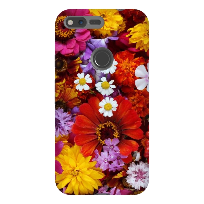 Pixel XL StrongFit Flowers in Different Shapes and Colors V  by ArtsCase