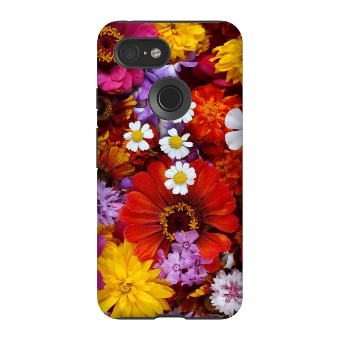 Pixel 3 StrongFit Flowers in Different Shapes and Colors V  by ArtsCase