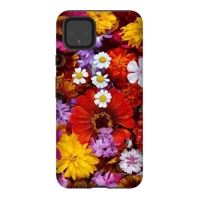 Pixel 4XL StrongFit Flowers in Different Shapes and Colors V  by ArtsCase