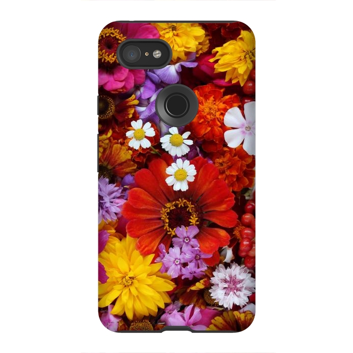 Pixel 3XL StrongFit Flowers in Different Shapes and Colors V  by ArtsCase