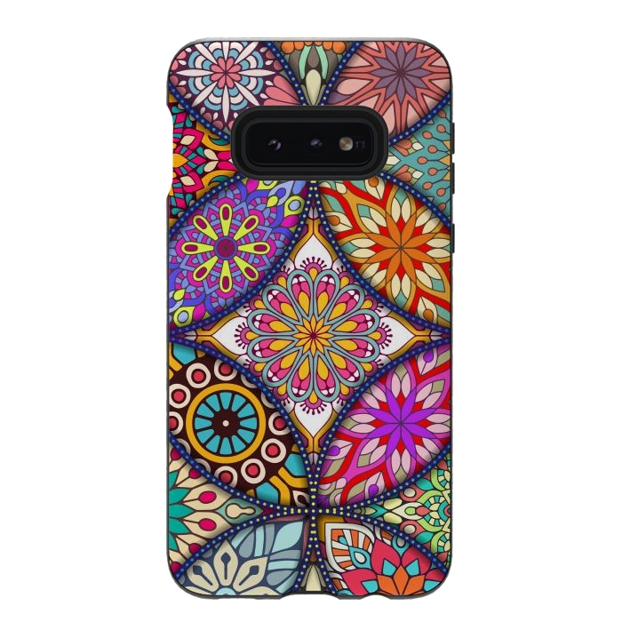 Galaxy S10e StrongFit Mandala pattern with bright colors 12 by ArtsCase