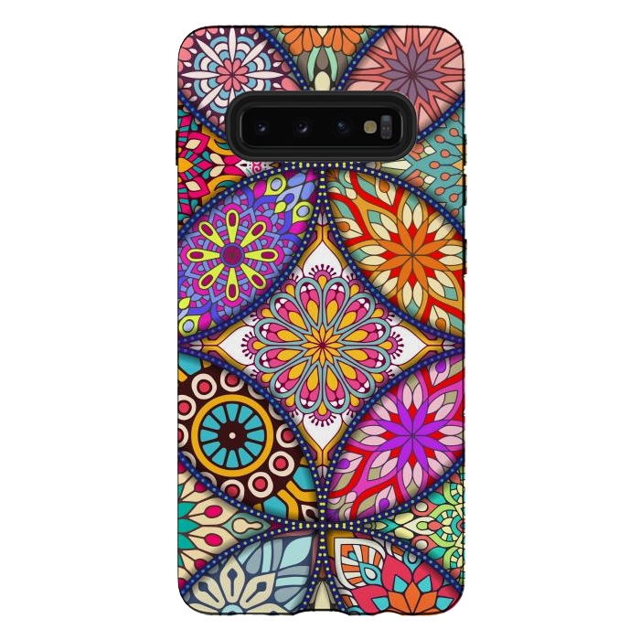 Galaxy S10 plus StrongFit Mandala pattern with bright colors 12 by ArtsCase