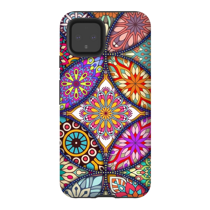 Pixel 4 StrongFit Mandala pattern with bright colors 12 by ArtsCase