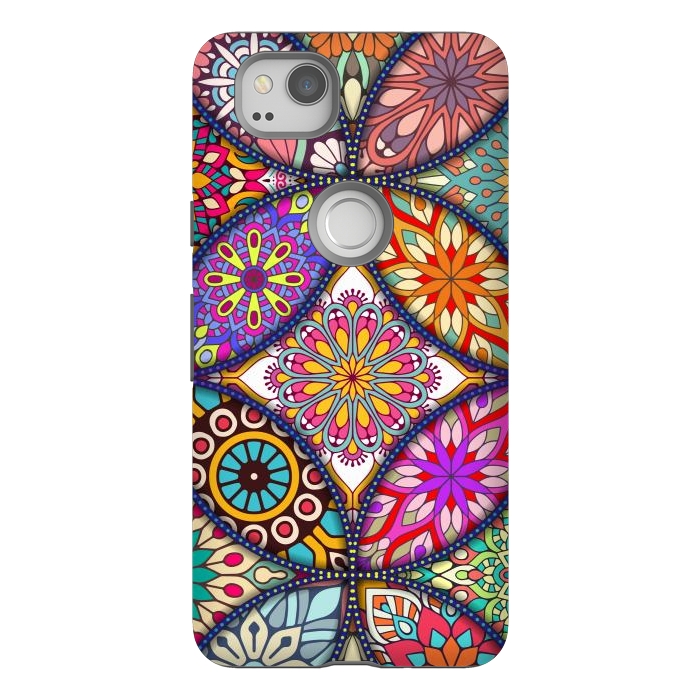 Pixel 2 StrongFit Mandala pattern with bright colors 12 by ArtsCase