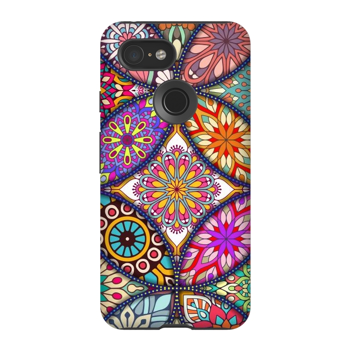 Pixel 3 StrongFit Mandala pattern with bright colors 12 by ArtsCase