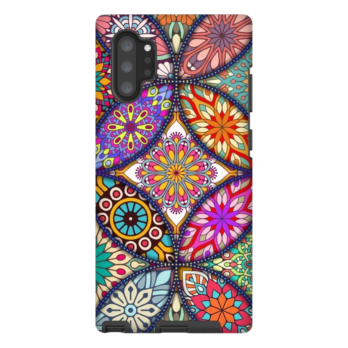Galaxy Note 10 plus StrongFit Mandala pattern with bright colors 12 by ArtsCase