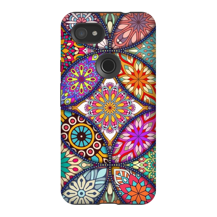 Pixel 3AXL StrongFit Mandala pattern with bright colors 12 by ArtsCase