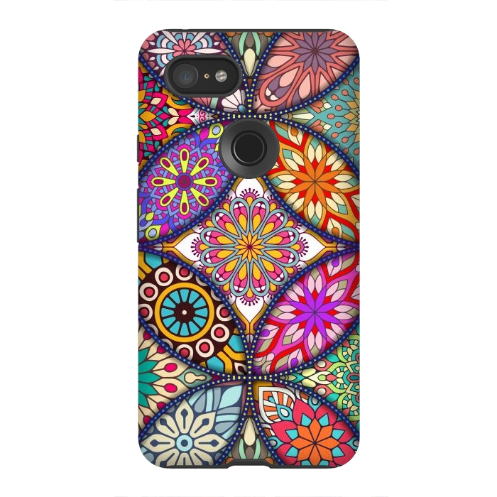 Pixel 3XL StrongFit Mandala pattern with bright colors 12 by ArtsCase