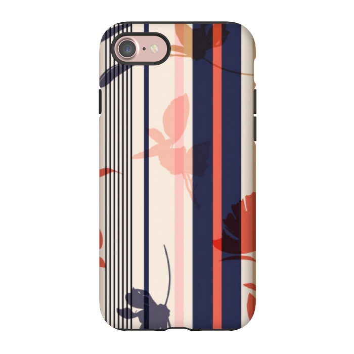 iPhone 7 StrongFit stripes leaf floral pattern by MALLIKA