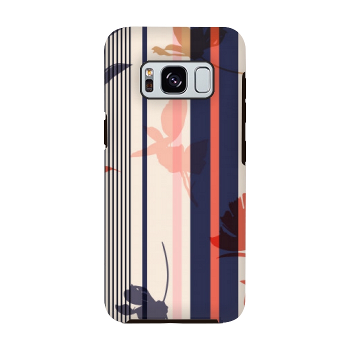 Galaxy S8 StrongFit stripes leaf floral pattern by MALLIKA