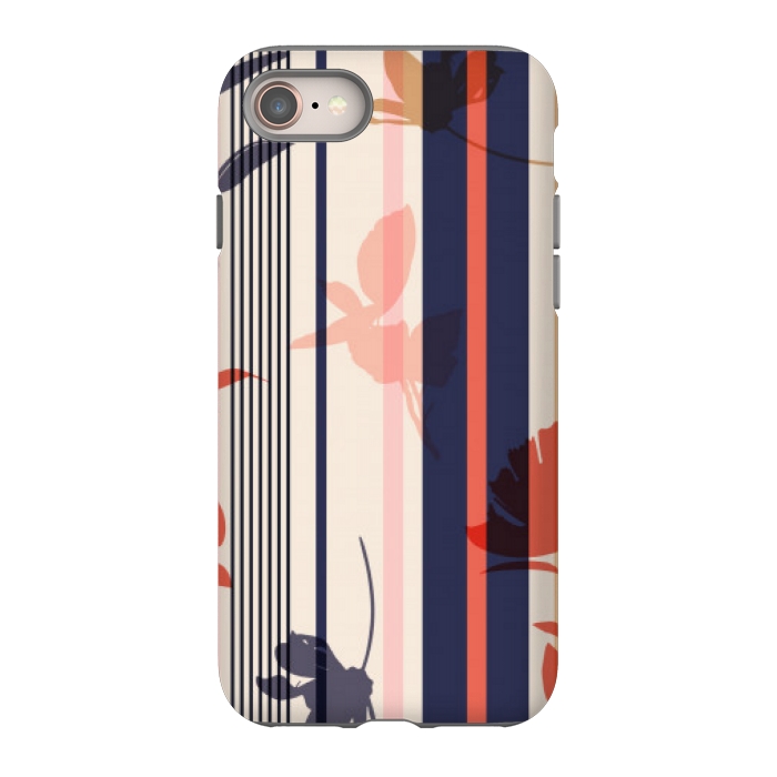 iPhone 8 StrongFit stripes leaf floral pattern by MALLIKA