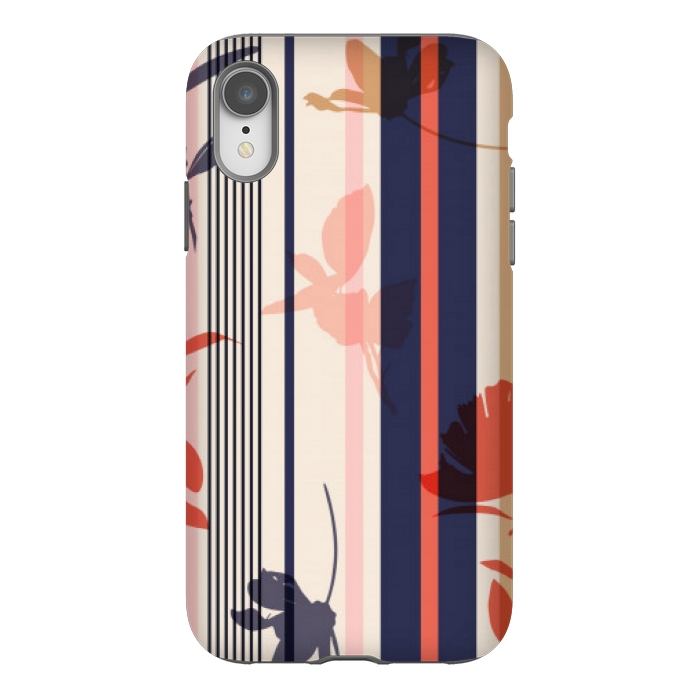 iPhone Xr StrongFit stripes leaf floral pattern by MALLIKA