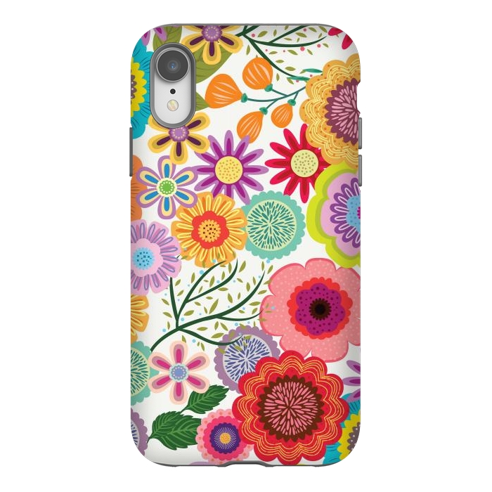 iPhone Xr StrongFit Seamless Pattern with Flowers XI by ArtsCase