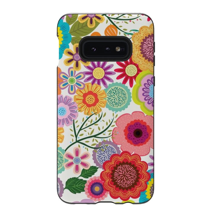 Galaxy S10e StrongFit Seamless Pattern with Flowers XI by ArtsCase