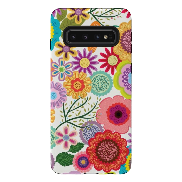 Galaxy S10 StrongFit Seamless Pattern with Flowers XI by ArtsCase