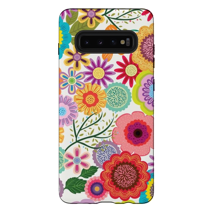 Galaxy S10 plus StrongFit Seamless Pattern with Flowers XI by ArtsCase