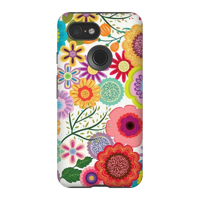 Pixel 3 StrongFit Seamless Pattern with Flowers XI by ArtsCase