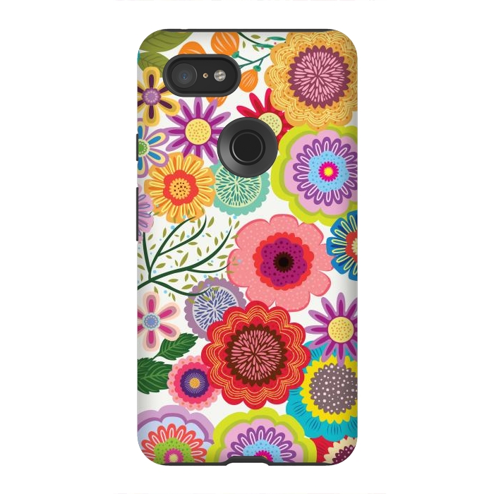 Pixel 3XL StrongFit Seamless Pattern with Flowers XI by ArtsCase
