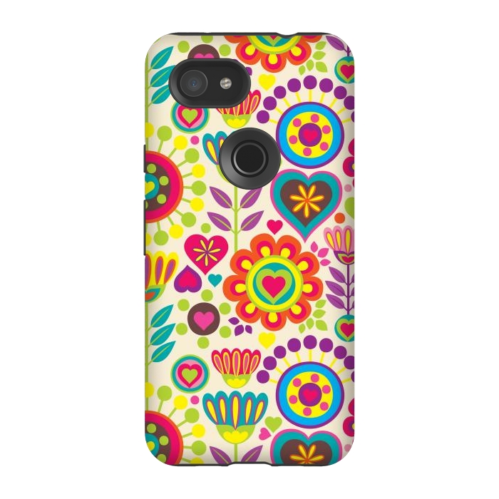 Pixel 3A StrongFit Sweet Pink Flowers 789 by ArtsCase