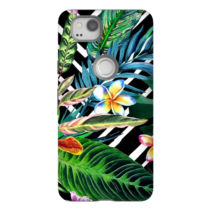 Pixel 2 StrongFit Tropical Design Flowers by ArtsCase