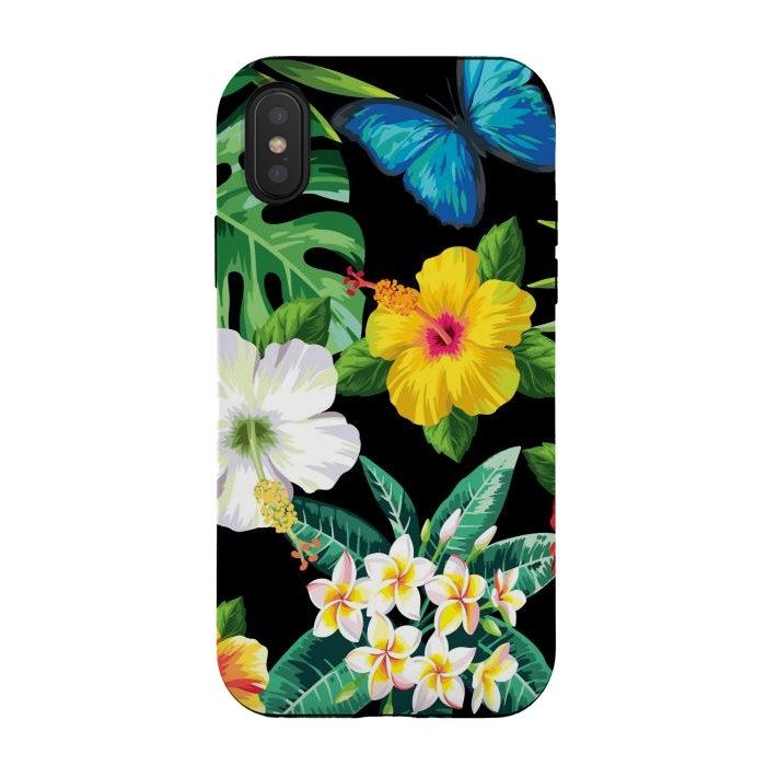 iPhone Xs / X StrongFit Tropical Flowers 1 by ArtsCase
