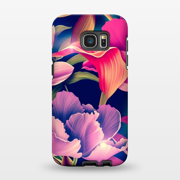 Galaxy S7 EDGE StrongFit Tropical Flowers XVII by ArtsCase