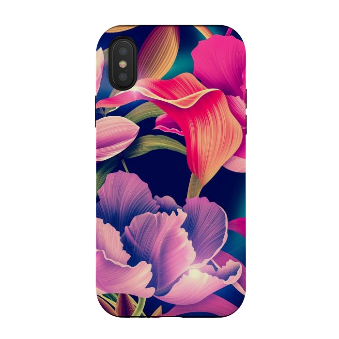 iPhone Xs / X StrongFit Tropical Flowers XVII by ArtsCase