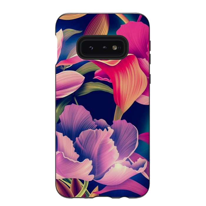 Galaxy S10e StrongFit Tropical Flowers XVII by ArtsCase