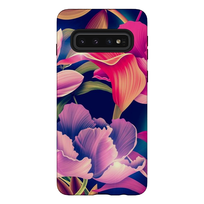 Galaxy S10 StrongFit Tropical Flowers XVII by ArtsCase