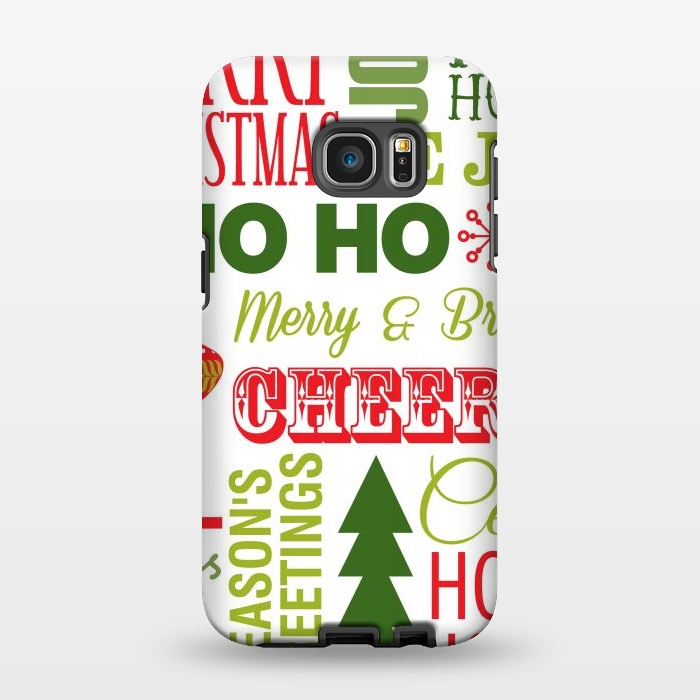 Galaxy S7 EDGE StrongFit Christmas Greeting Pattern by ArtsCase