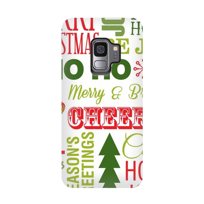 Galaxy S9 StrongFit Christmas Greeting Pattern by ArtsCase