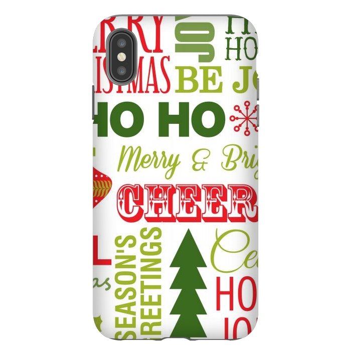 iPhone Xs Max StrongFit Christmas Greeting Pattern by ArtsCase