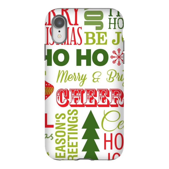 iPhone Xr StrongFit Christmas Greeting Pattern by ArtsCase