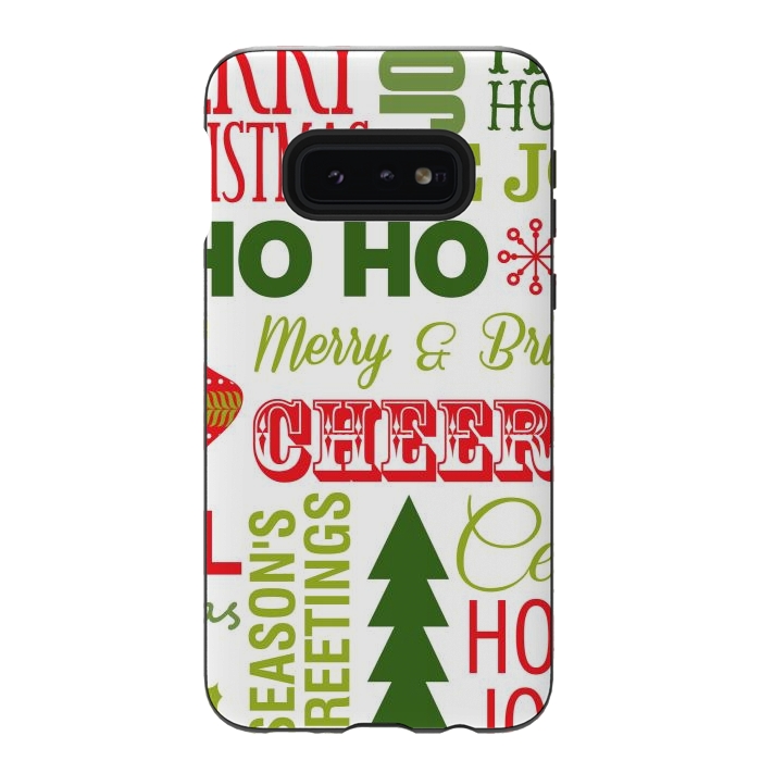 Galaxy S10e StrongFit Christmas Greeting Pattern by ArtsCase