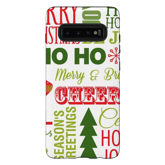 Galaxy S10 plus StrongFit Christmas Greeting Pattern by ArtsCase