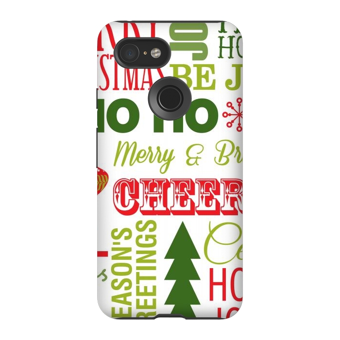 Pixel 3 StrongFit Christmas Greeting Pattern by ArtsCase